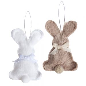 Zawieszka futerkowa dpCraft Króliczki 9cm, 1szt Mix